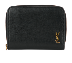 Saint Laurent Small Zip Purse, Leather, Black, MII, B/DB, 2*